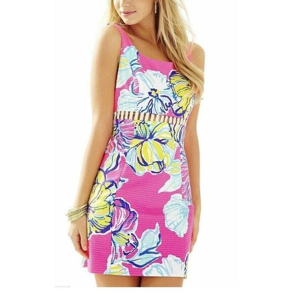 Lilly Pulitzer Iggy Shift Dress Womens Size 0 Kir Royal Swept By The Tides 21013 - Picture 3 of 16